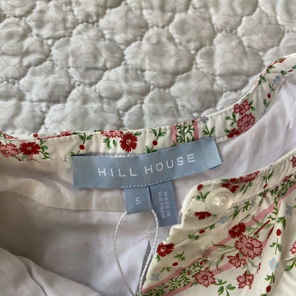 Hill House Home - The Colette Dress - pink Vine Stripe. Size Small